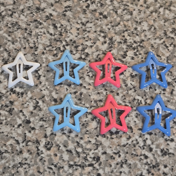 🍒🍒 Colorful Star Hair Clips Set - Picture 3 of 7